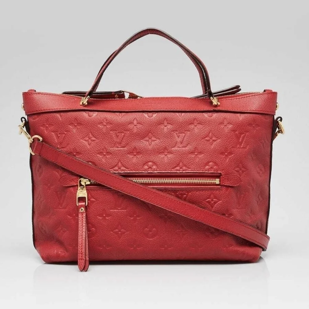 Authentic Louis Vuitton Red Monogram Emperiente Leather Bag